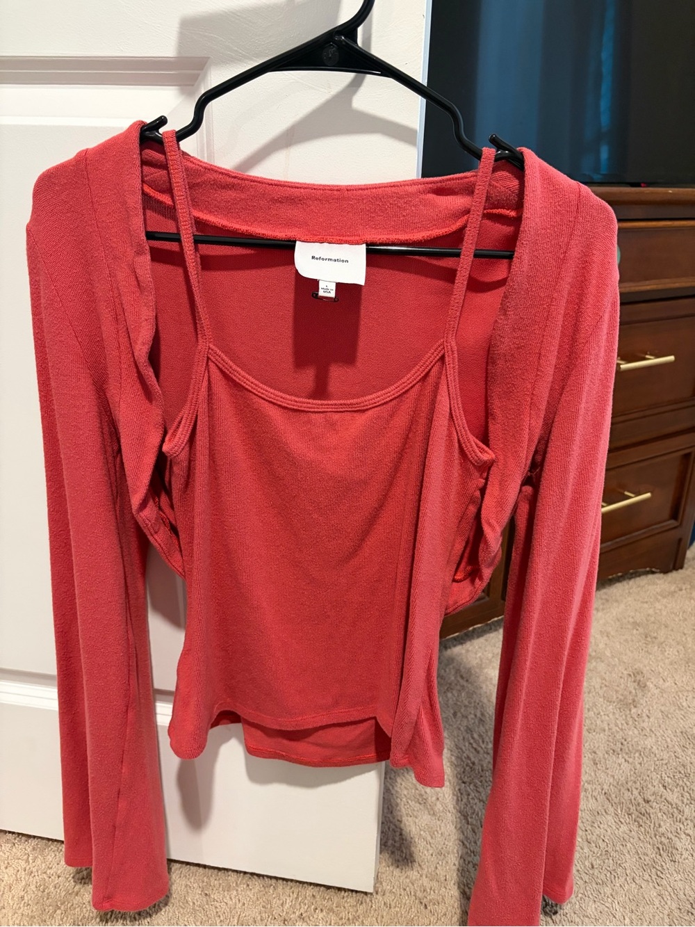 Reformation Layered Tank with Long-Sleeve Shrug